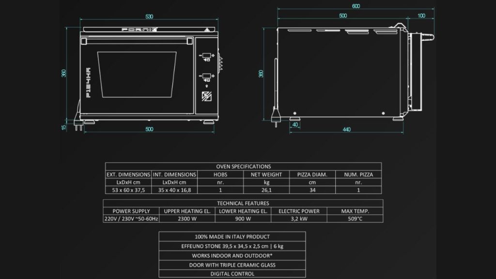 Effeuno P134HA Pro dimensions et poids
